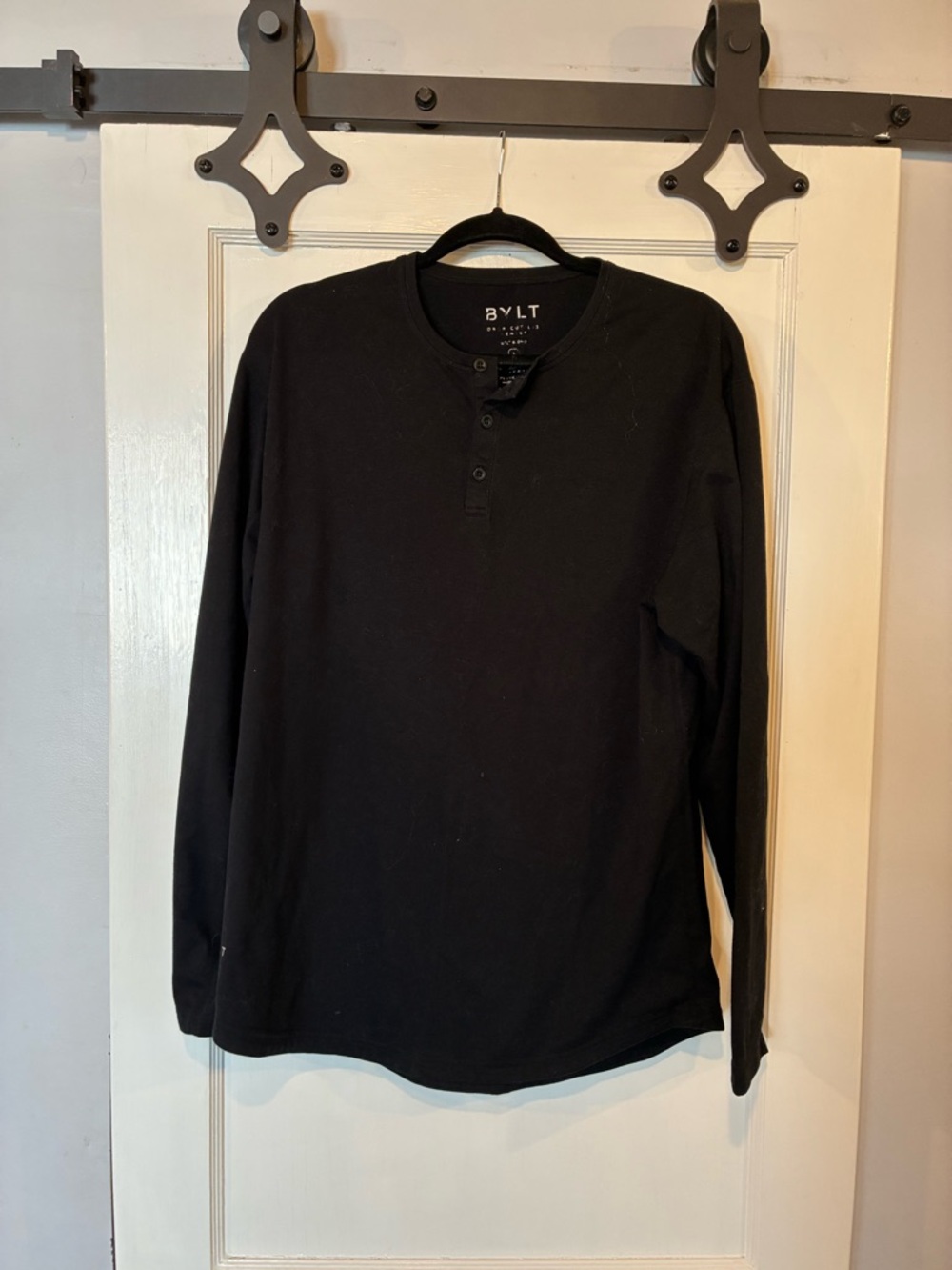 Essentials Men’s BYLT Black Henley Long Sleeve Shirt